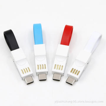 Yijiashishang Yj FASHION Patented 3 in 1 Magnetic USB Keychain Charger Cable for Android Micro USB,iOS and USB-C